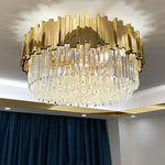Phube Lighting Gold Crystal Ceiling Light Luxury Modern Bedroom LED Lustres De Cristal Home Indoor Lighting Fixtures