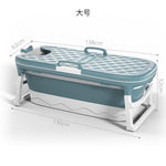 Portable 138cm Adult Bath Tub Barrel Sweat Steaming Bathtub Plastic Thicken Folding Bathtub Home Massage Spa Sauna