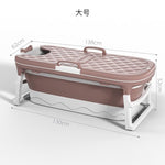 Portable 138cm Adult Bath Tub Barrel Sweat Steaming Bathtub Plastic Thicken Folding Bathtub Home Massage Spa Sauna