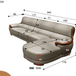 Nordic leather sofa Italian top leather corner modern living room