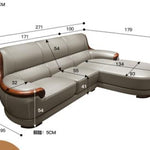 Nordic leather sofa Italian top leather corner modern living room