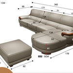 Nordic leather sofa Italian top leather corner modern living room
