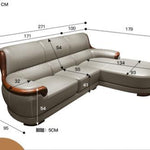 Nordic leather sofa Italian top leather corner modern living room