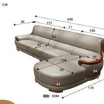 Nordic leather sofa Italian top leather corner modern living room