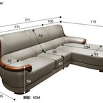 Nordic leather sofa Italian top leather corner modern living room