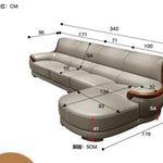 Nordic leather sofa Italian top leather corner modern living room