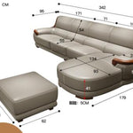 Nordic leather sofa Italian top leather corner modern living room
